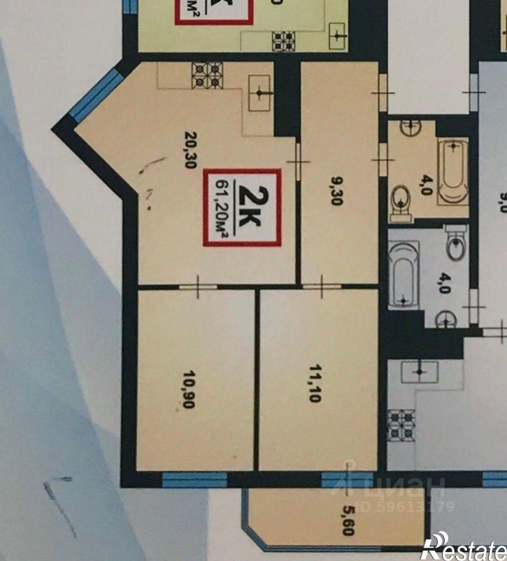 2-комн квартира Анапское шоссе, 30 2,  д. 30 2,  к. 2