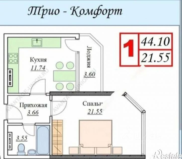 1-комн квартира в новом доме ул Рождественская, 55 2,  д. 55 2,  к. 2