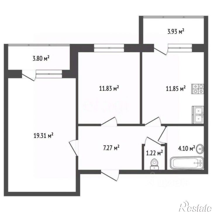 2-комн квартира Супсехское шоссе, 26 9,  д. 26 9,  к. 9