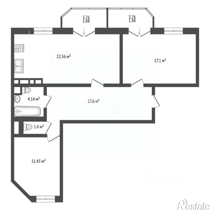 2-комн квартира Анапское шоссе, 30,  д. 30