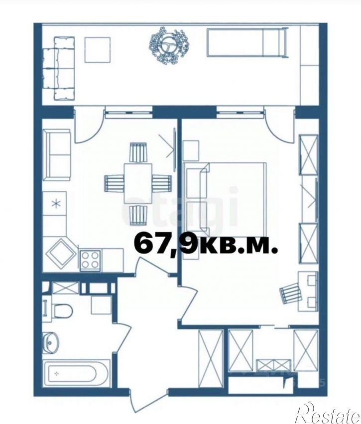 1-комн квартира Симферопольское шоссе, 58,  д. 58