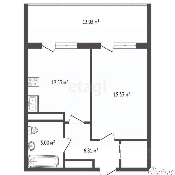 1-комн квартира Симферопольское шоссе, 58,  д. 58
