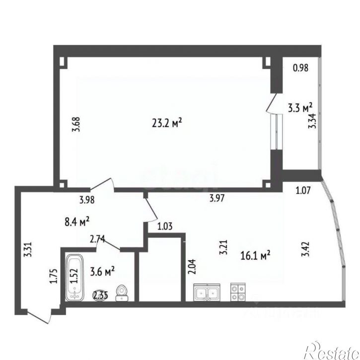 1-комн квартира Анапское шоссе, 1Г,  д. 1Г
