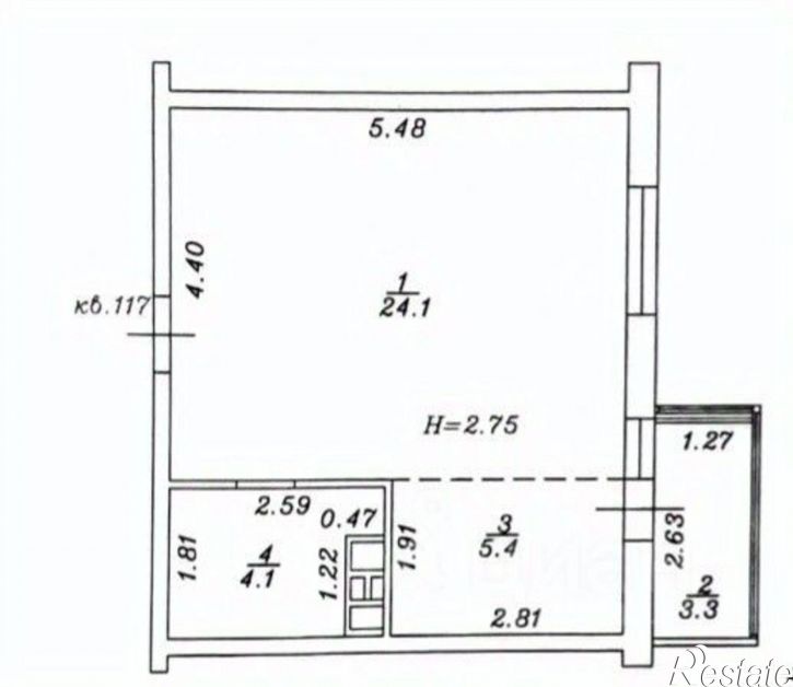 1-комн квартира ул Мирная, 29 3,  д. 29 3,  к. 3