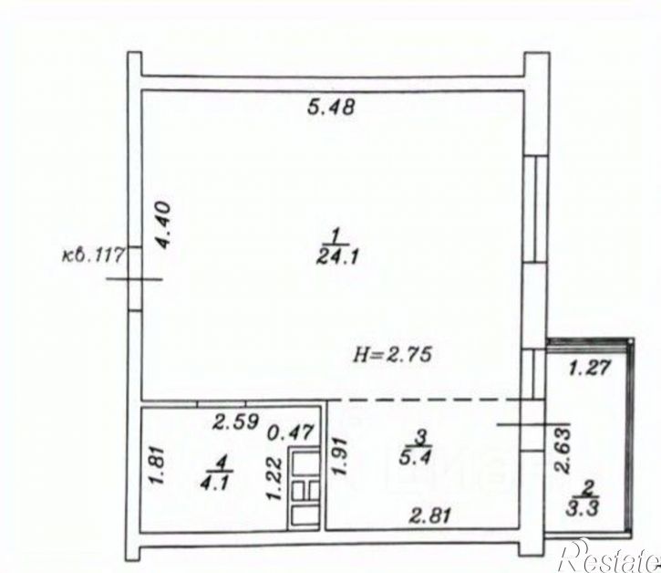 1-комн квартира ул Мирная, 29 3,  д. 29 3,  к. 3