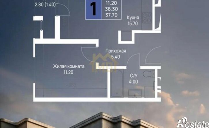 1-комн квартира ул Крылова, 13 2,  д. 13 2,  к. 2