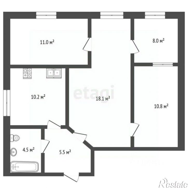 4-комн квартира ул Первомайская, 32,  д. 32