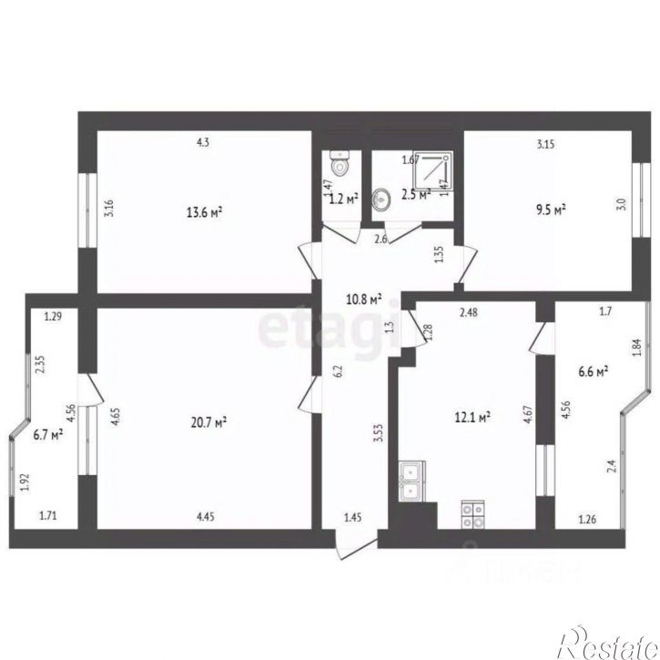 3-комн квартира ул Стахановская, 13,  д. 13