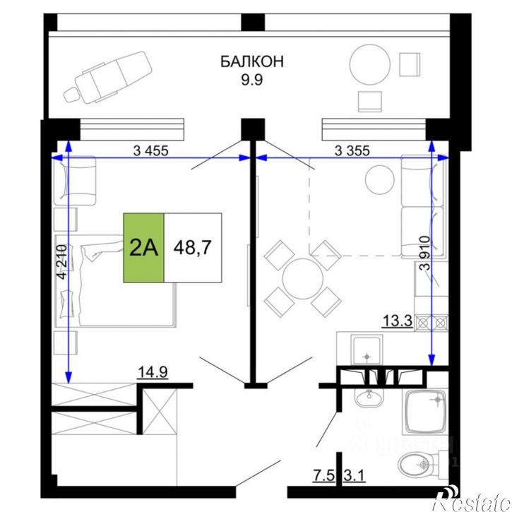 2-комн квартира в новом доме ул Дружбы, 11,  д. 11