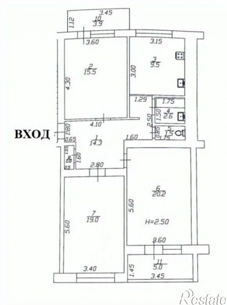 3-комн квартира ул Владимирская, 5,  д. 5