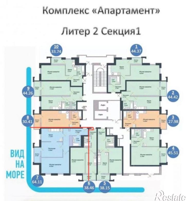 2-комн квартира Пионерский пр-кт, 57 2,  д. 57 2,  к. 2