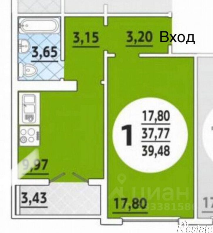 1-комн квартира ул Адмирала Пустошкина, 22 4,  д. 22 4,  к. 4