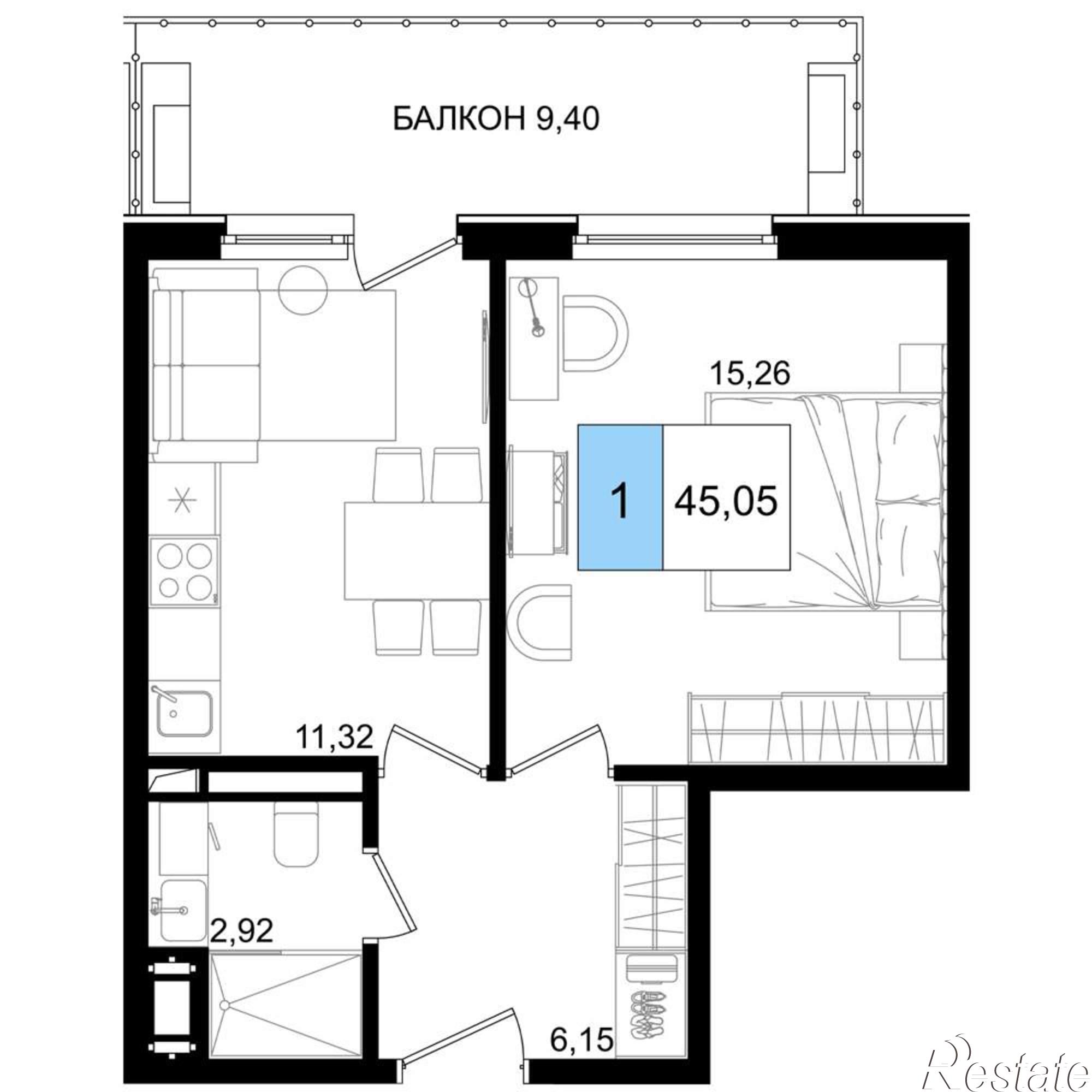 Купить квартиру за 17 704 600 рублей на Симферопольское шоссе, д.100