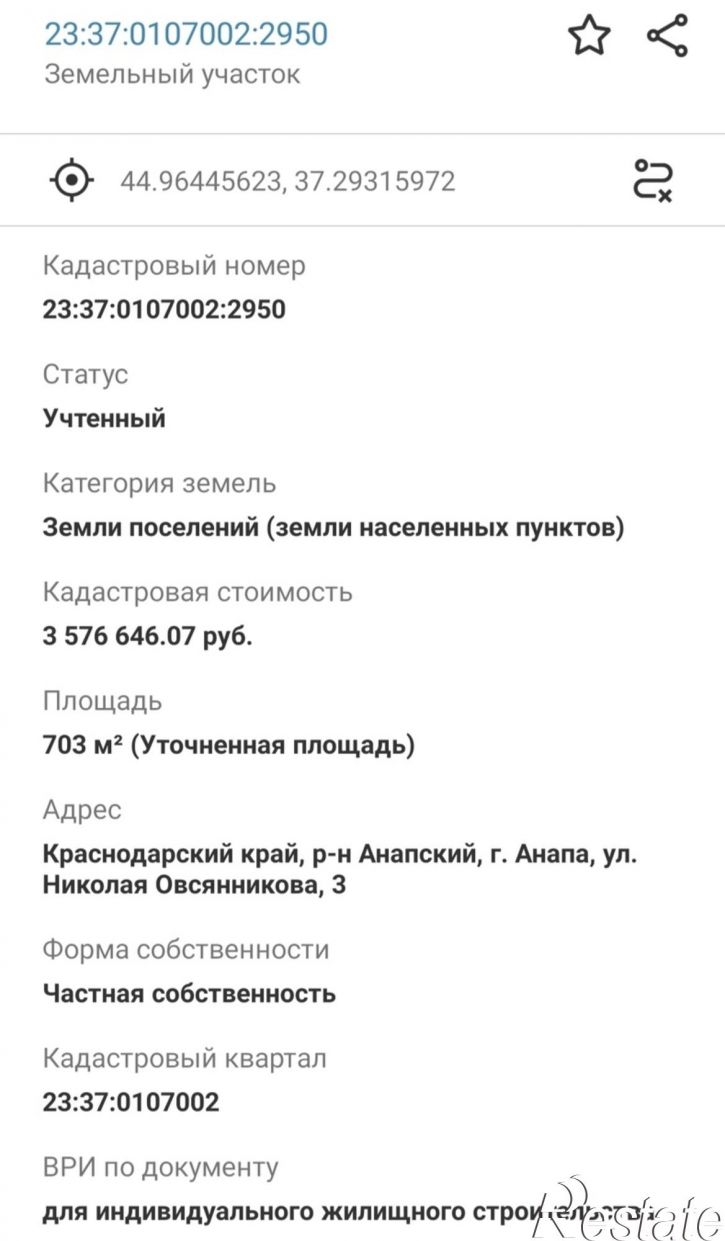 Земельный участок Анапа