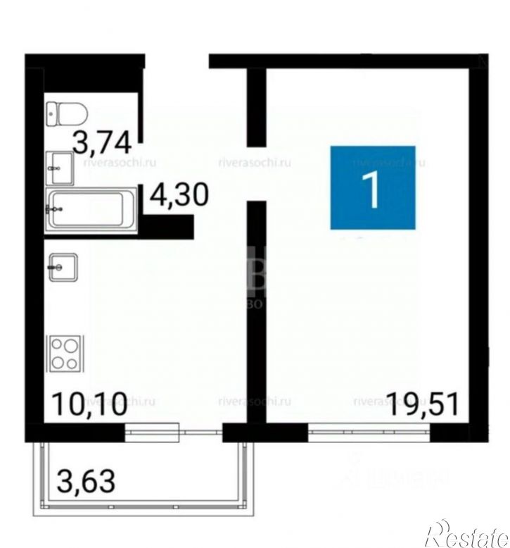 1-комн квартира ул Адмирала Пустошкина, 22 1,  д. 22 1,  к. 1