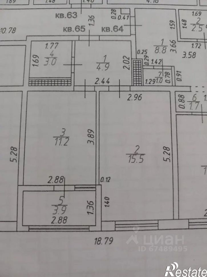 1-комн квартира Парковая улица, 60 к5,  д. 60 к5