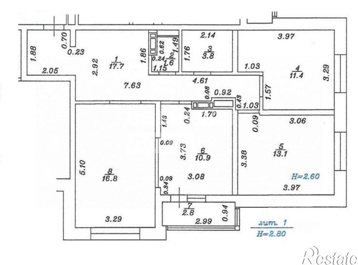 3-комн квартира улица Крылова, 13 к1,  д. 13 к1