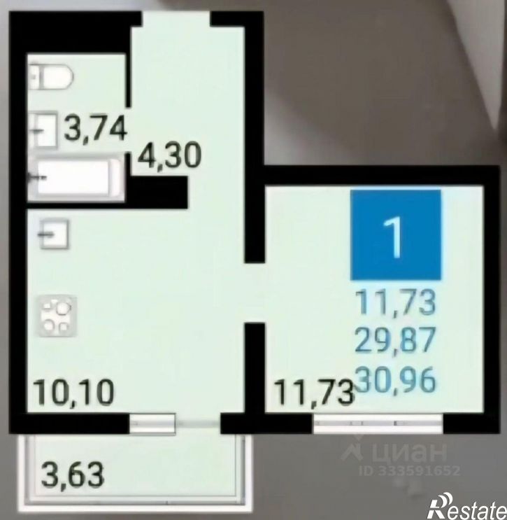 1-комн квартира Аэродромная улица, 11,  д. 11