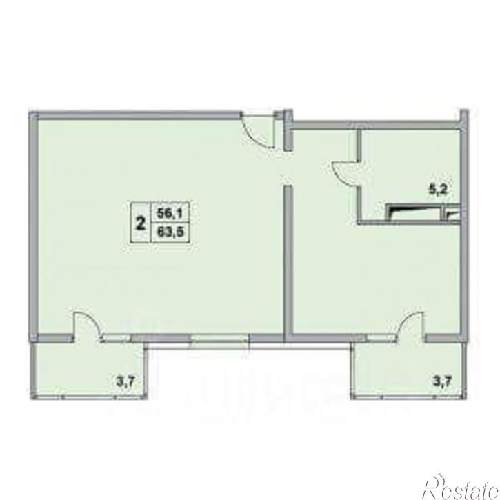 2-комн квартира Мирная улица, 29 к1,  д. 29 к1