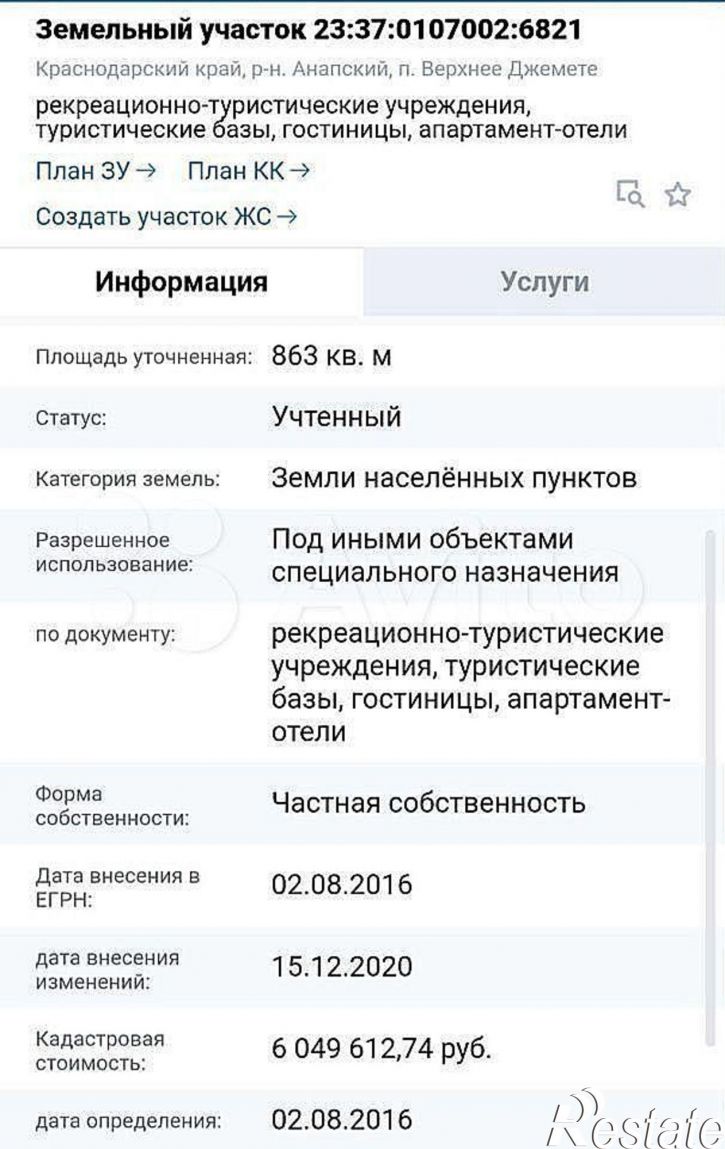 Земельный участок Анапа