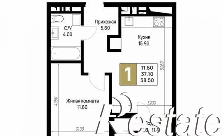 1-комн квартира в новом доме улица Ленина, 160,  д. 160