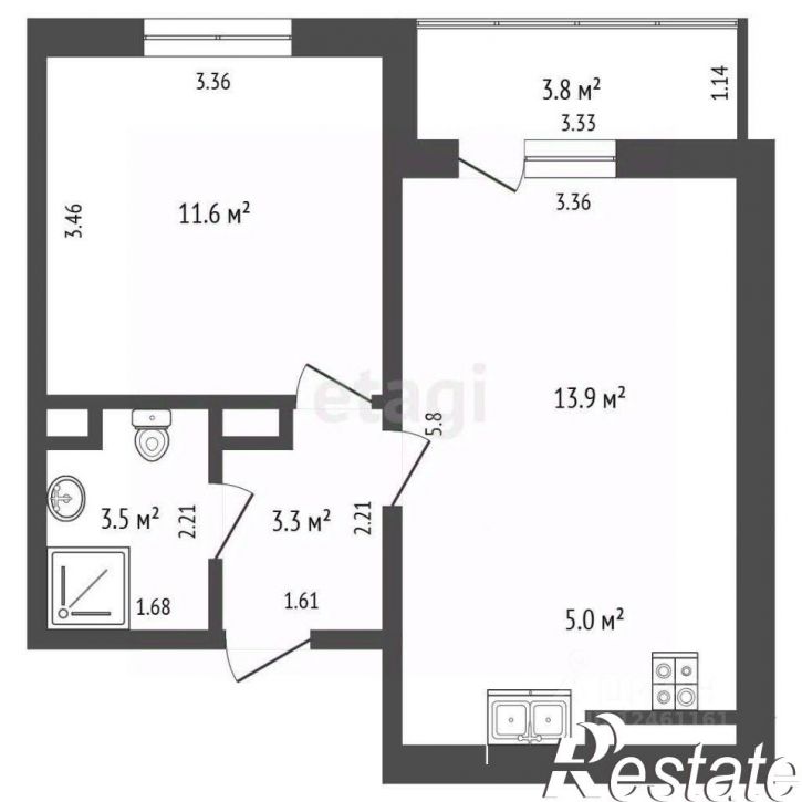1-комн квартира улица Ленина, 237,  д. 237