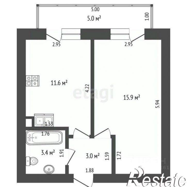 1-комн квартира Объездная улица, 25,  д. 25