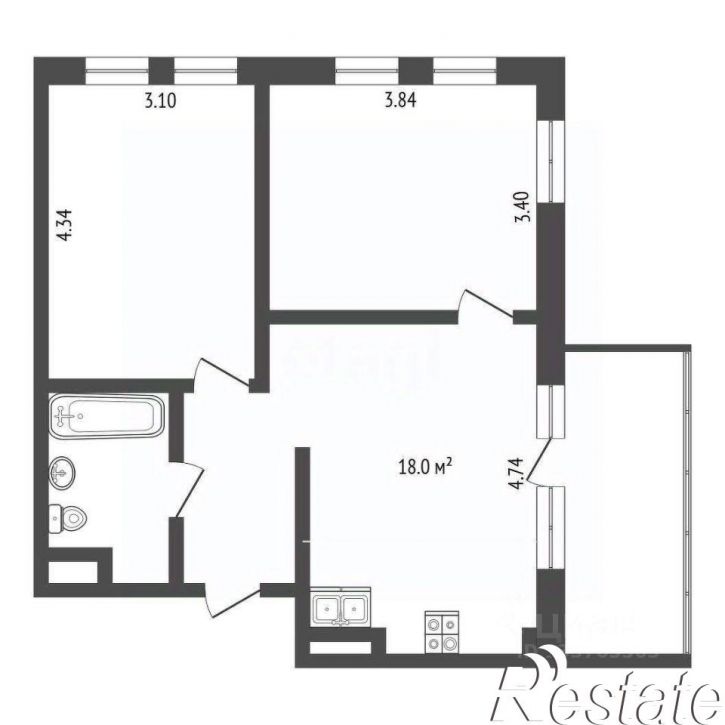 2-комн квартира Таманская улица, 121 к1,  д. 121 к1