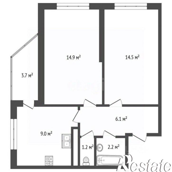 2-комн квартира Крестьянская улица, 27 к6,  д. 27 к6