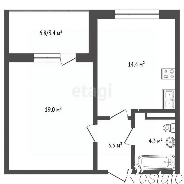 1-комн квартира улица Адмирала Пустошкина, 22 с2,  д. 22 с2