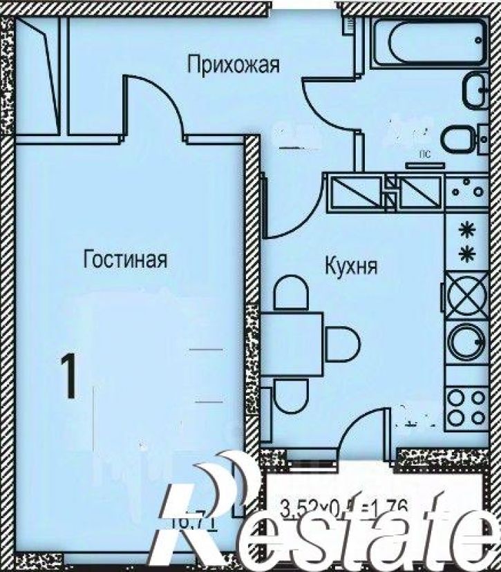 1-комн квартира Владимирская улица, 55В,  д. 55В