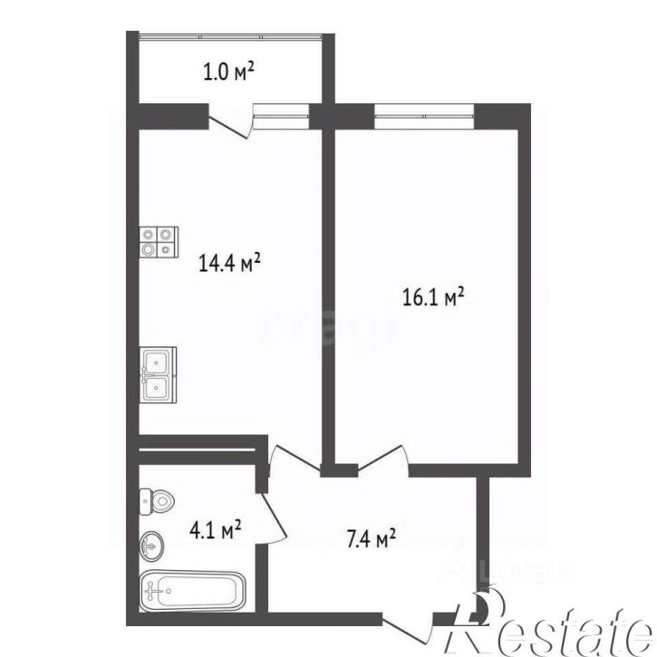 1-комн квартира улица Ленина, 241к1,  д. 241к1