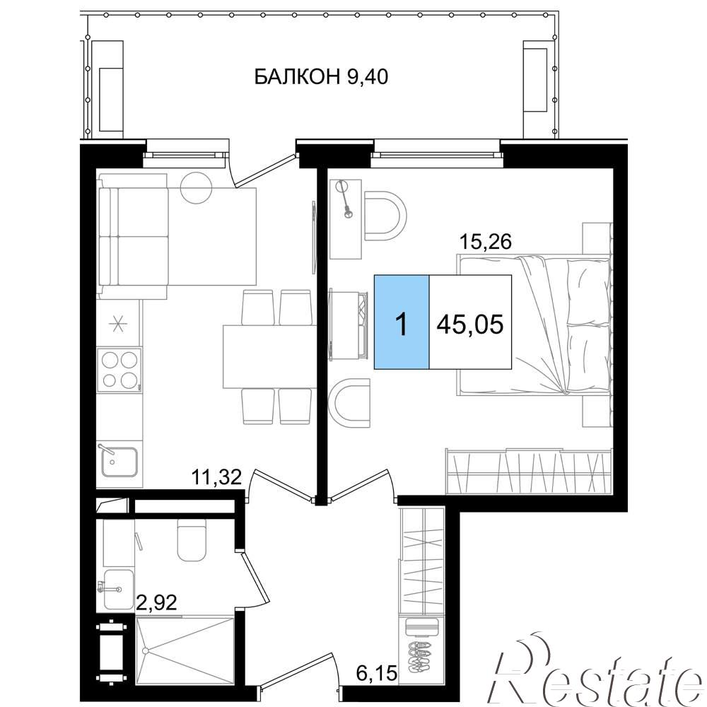 Купить квартиру за 18 380 400 рублей на Симферопольское шоссе, д.100