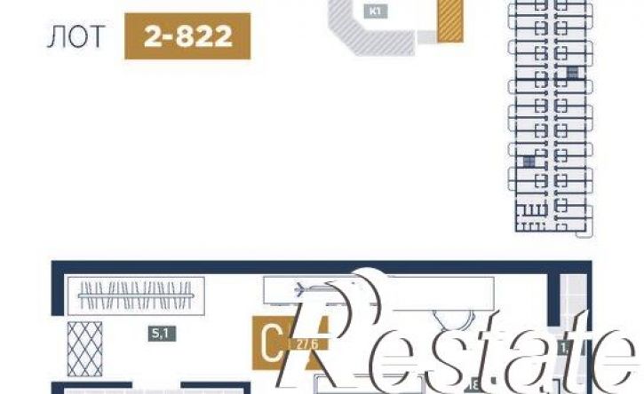1-комн квартира в новом доме Пионерский проспект, 32Г,  д. 32Г