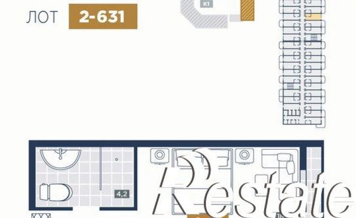 1-комн квартира в новом доме Пионерский проспект, 32Г,  д. 32Г