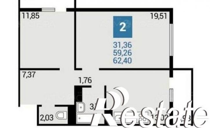 2-комн квартира улица Ленина, 233,  д. 233