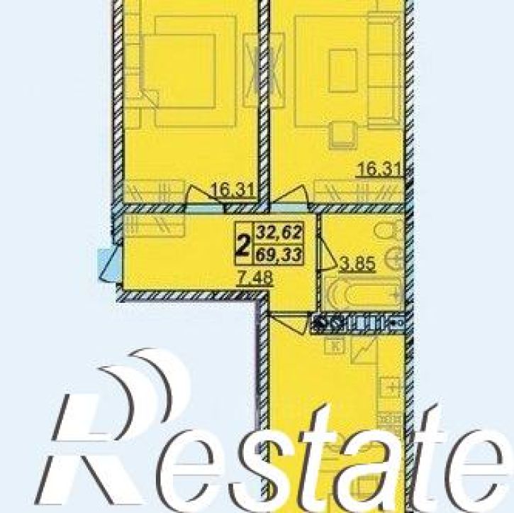 2-комн квартира улица Поликарпова, 2 к9,  д. 2 к9